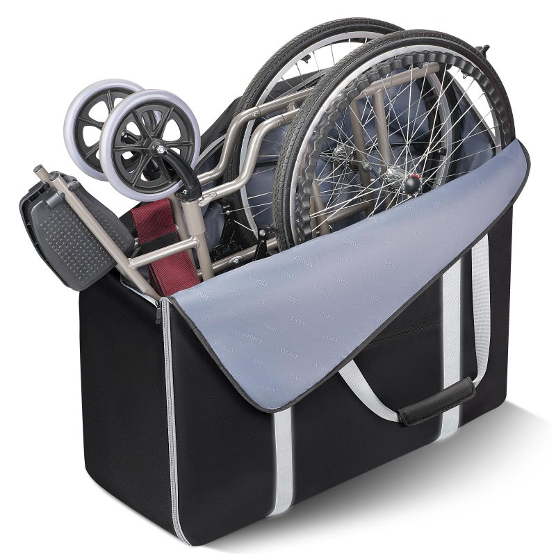 Ytonet Wheelchair Bag Wheelchair Accessories Designed for Foldable Wheelchairs With dimensions of 34 L x 11 W x 32 H WaterResistant Walker Bag Rollator Accessories Portable for Car TSA Travel